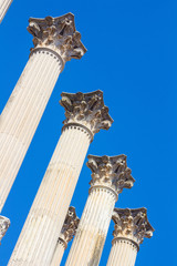 Roman columns of the second century before Christ in Cordoba, Spain