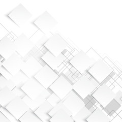 Vector white squares. Abstract background