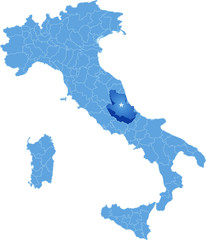 Map of Italy, LAquila