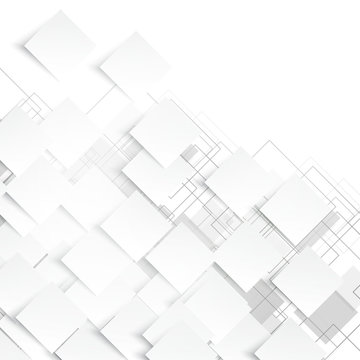 Vector white squares. Abstract background © iKatod