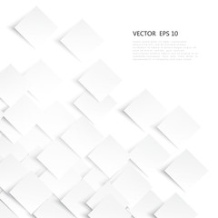Fototapeta na wymiar Vector white squares. Abstract background