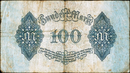 Fototapeta premium Historische Banknote, 4. August 1922, Hundert Mark, Deutschland