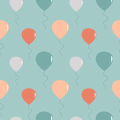 vintage retro balloons seamless vector pattern background illustration