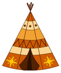 cartoon american indian teepee vector illustration © Alice Vacca