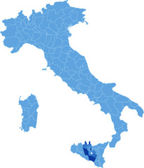 Fototapeta na wymiar Map of Italy, Caltanissetta
