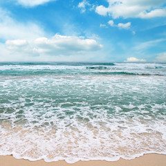 sea waves and blue sky