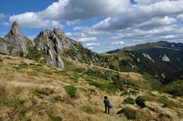Naklejka na ściany i meble Mountain landscape in the Carpathians