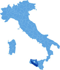 Map of Italy, Agrigento province