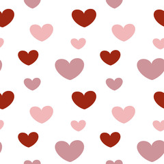 romantic valentine texture with pink and red heart seamless vector pattern background