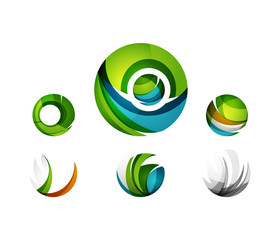 Set of globe sphere or circle logo business icons