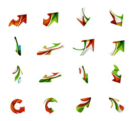 Set of arrow logo business icons