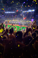 Fototapeta Fans on stadium game  obraz
