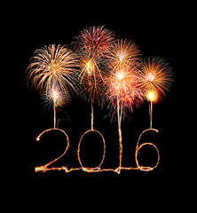Happy new year 2016 (Sparkle firework)