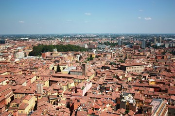 Naklejka premium Bologna view from Asinelli Tower on a sunny day, Italy