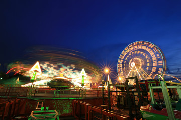Amusement park at night