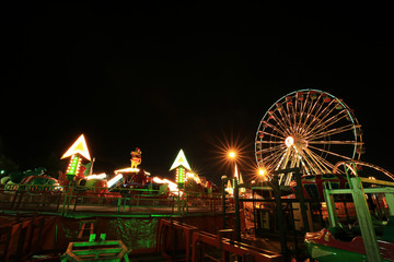 Amusement park at night