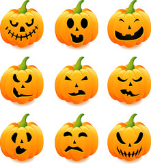 halloween scary pumpkins of illustration.
