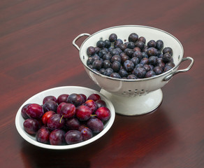plums on the plate
