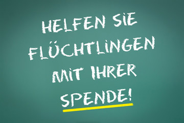 Obraz premium helfen Sie Flüchtlingen mit Ihrer Spende!