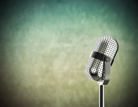 Microphone on green