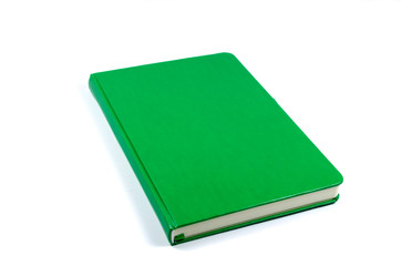 Green notepad isolated