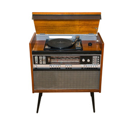 Fototapeta premium the old turntable. top view