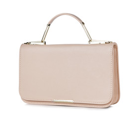 female leather bag isolated on white background