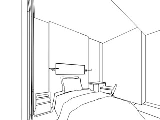 outline sketch of a interior