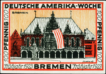 Historische Banknote, Notgeld, Frühjahr 1923, Hundert Pfennig, Deutschland