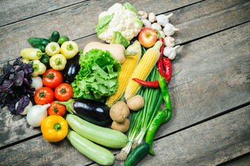 Harvest, fresh organic vegetables