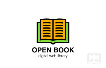 Open Book Logo abstract design vector. Education icon