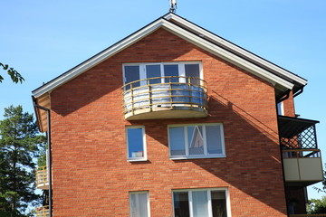 Stockholm,red-brick apartment house