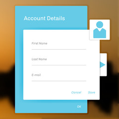 Interface account login, information on a social network 