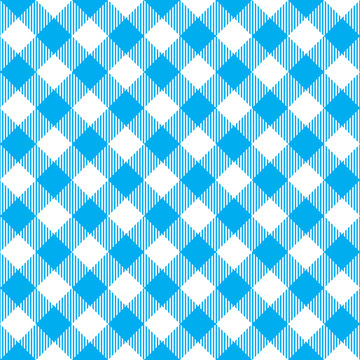 Blue Tablecloth Diagonal Seamless Pattern