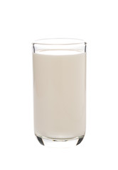 Glass of milk isolated on white background