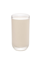 Glass of milk isolated on white background
