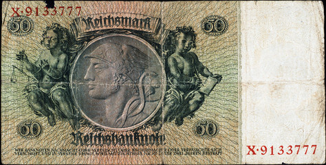 Historische Banknote, 30. März 1933, Fünfzig Mark, Deutschland