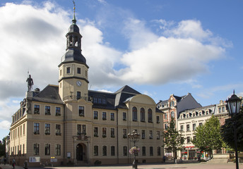 Fototapeta na wymiar Town hall of Crimmitschau, Germany, 2015
