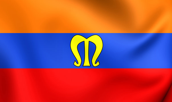Flag of Mielec City, Poland.