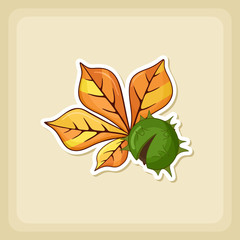 Chestnut with leaf icon, Harvest Thanksgiving