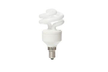 energy saving fluorescent light bulb isolated on the white backg