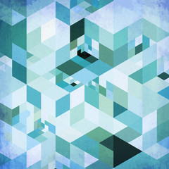 Abstract geometry blue vector grunge background