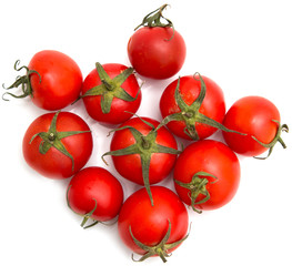 red ripe tomatoes on white background