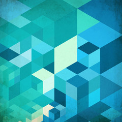 Bright abstract cubes blue vector background