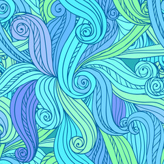 Abstract vector seamless hand-drawn pattern