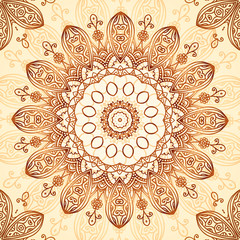 Ornate vintage circle pattern in mehndi style