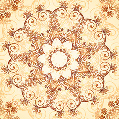 Ornate vintage vector pattern in mehndi style