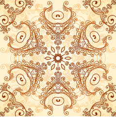 Ornate vintage vector pattern in mehndi style