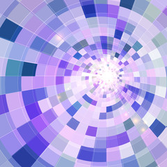 Abstract blue shining circle tunnel background