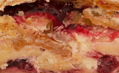 Obraz na płótnie Canvas flaky pastry with cherry sectional